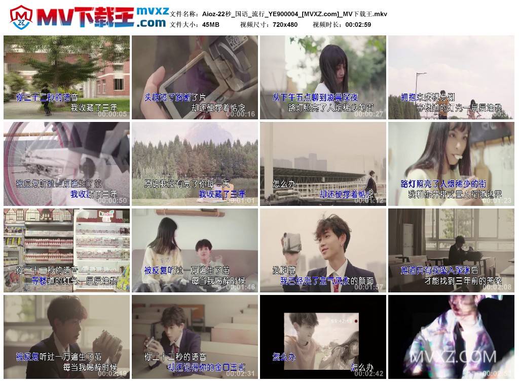 Aioz-22秒_国语_流行_YE900004